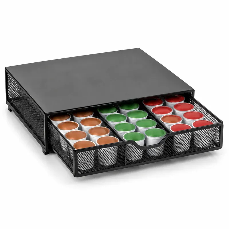 Mind Reader Coffee Pod Drawer, 36 Pods, Metal, product photo on a white background