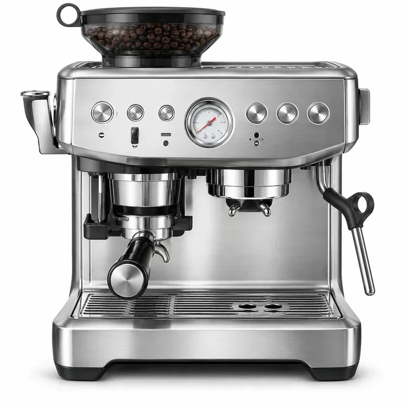Breville Barista Express Impress (BES876BSS), product photo on a white background