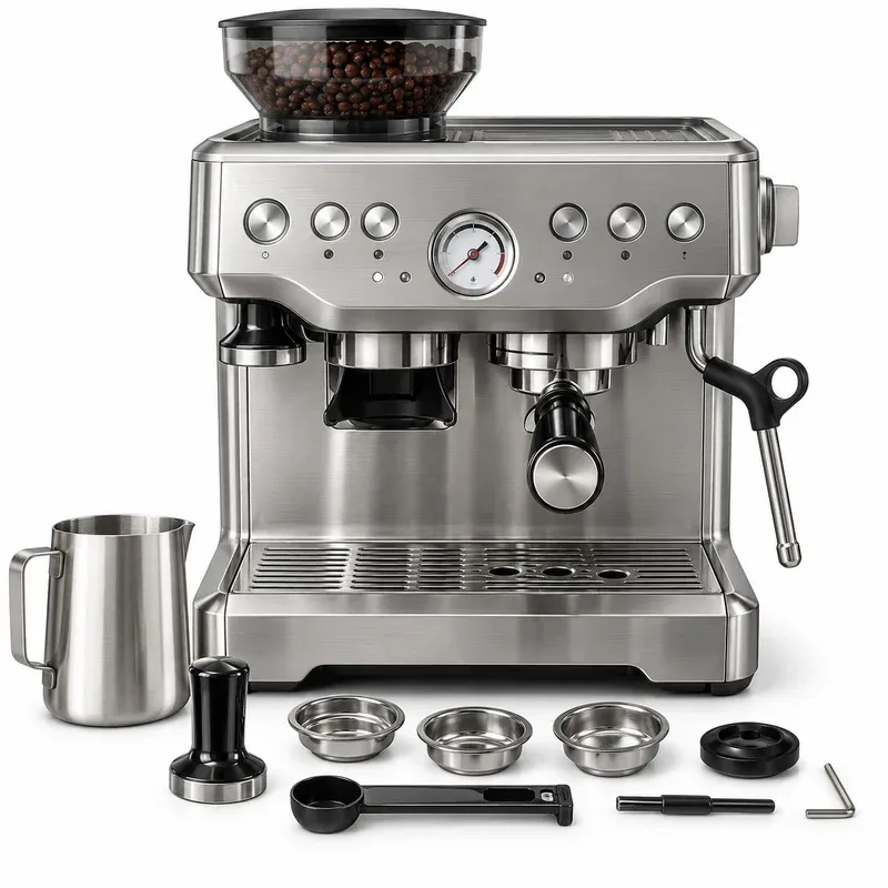 Breville Barista Express Espresso Machine (BES870XL), product photo on a white background