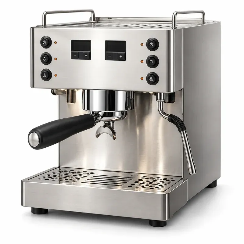 Rancilio Silvia Pro X Espresso Machine, Stainless Steel, product photo on a white background