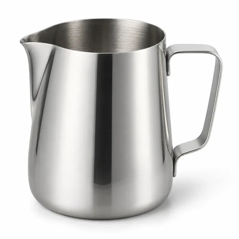 De'Longhi Stainless Steel Milk Frothing Jug, 12 oz (DLSC060), product photo on a white background