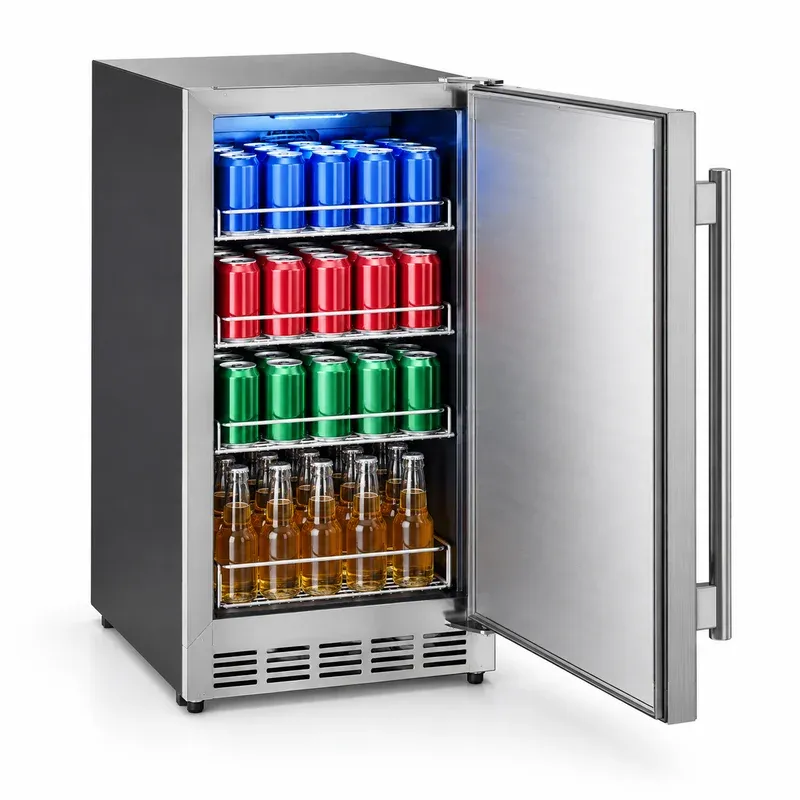 HCK 15" Front-Vent Undercounter Beverage Refrigerator, 3.18 Cu. Ft., product photo on a white background
