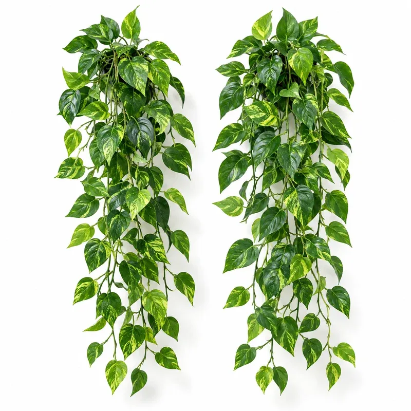 BLEUM CADE Artificial Pothos Vines, 2 Pack, product photo on a white background