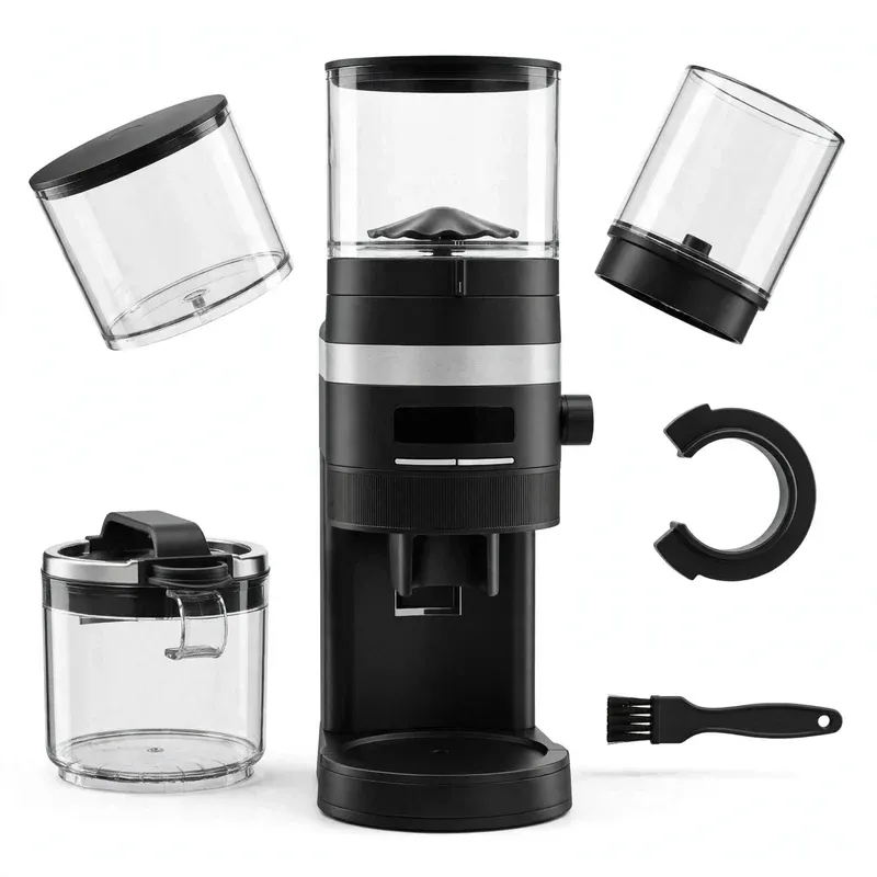 KitchenAid Burr Coffee Grinder KCG8433, Matte Black, product photo on a white background