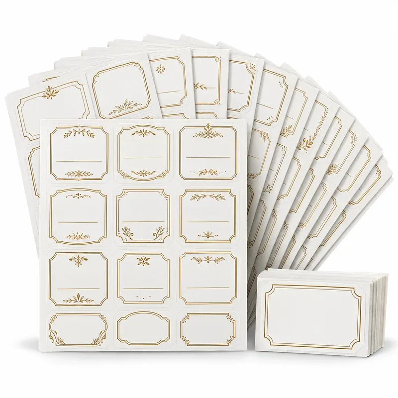KYONANO 84 Coffee Syrup Labels, Vintage Style, product photo on a white background