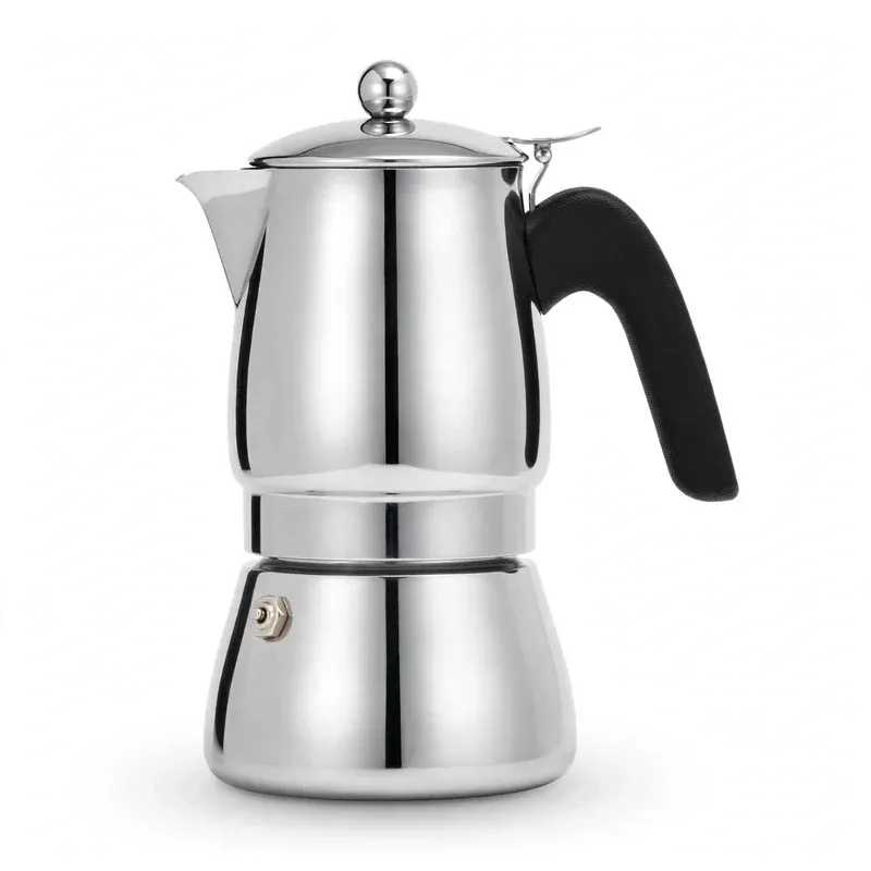 Bialetti Venus Stainless Steel Stovetop Espresso Maker, 6 Cup, product photo on a white background