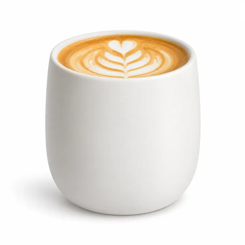 Fellow Monty Milk Art Latte Cup, 11 oz, Matte White, product photo on a white background