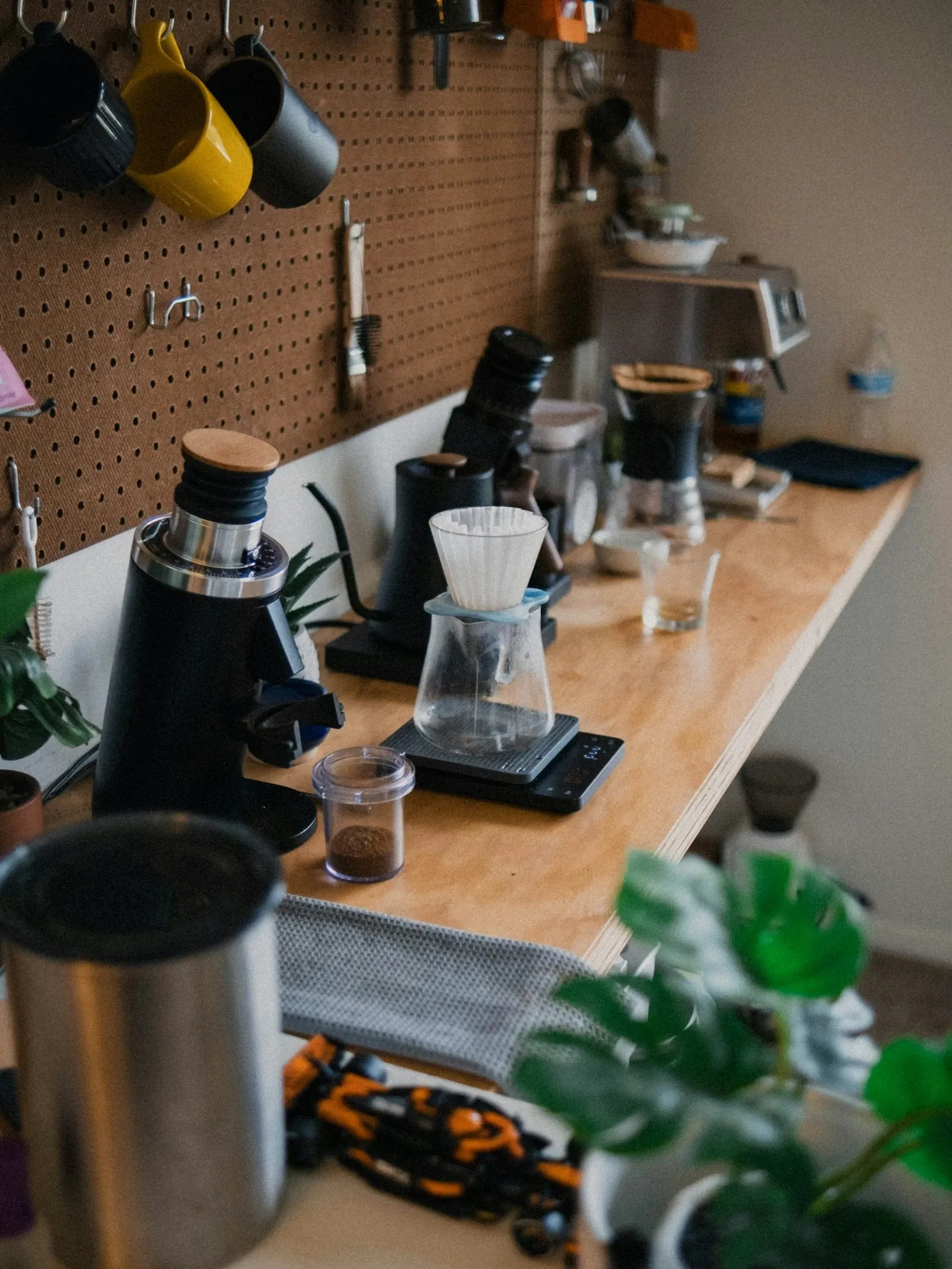 Pegboard coffee station, an easy IKEA-style coffee bar hack