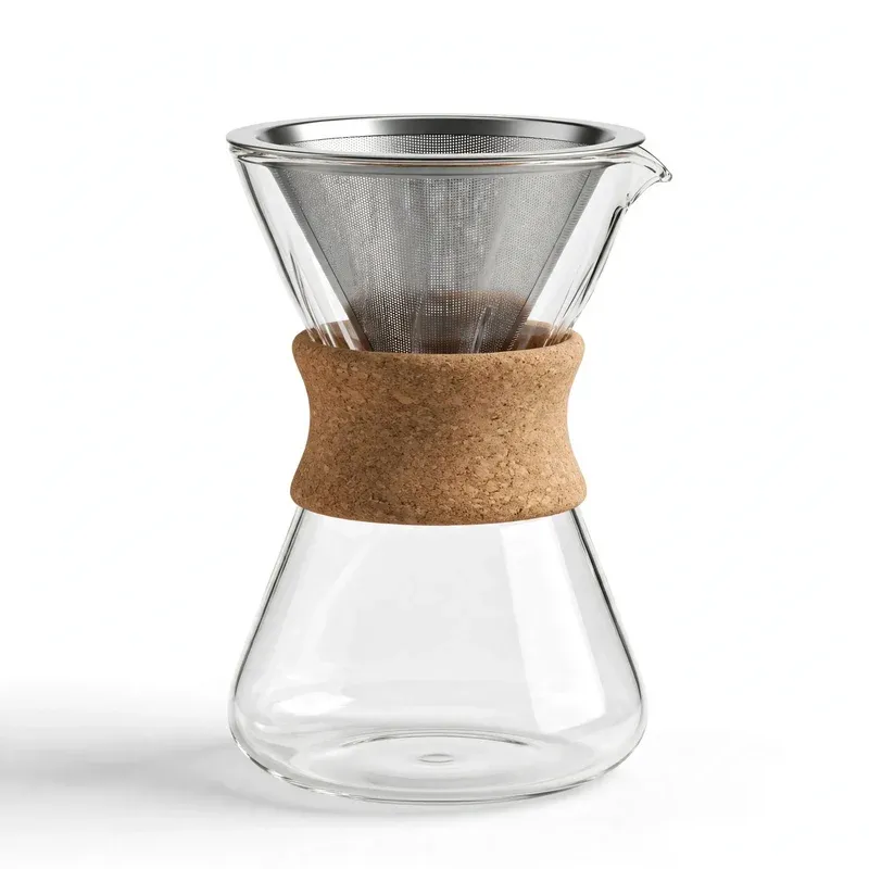 Bodum Pour Over Coffee Maker, 34 oz, Cork Band, product photo on a white background