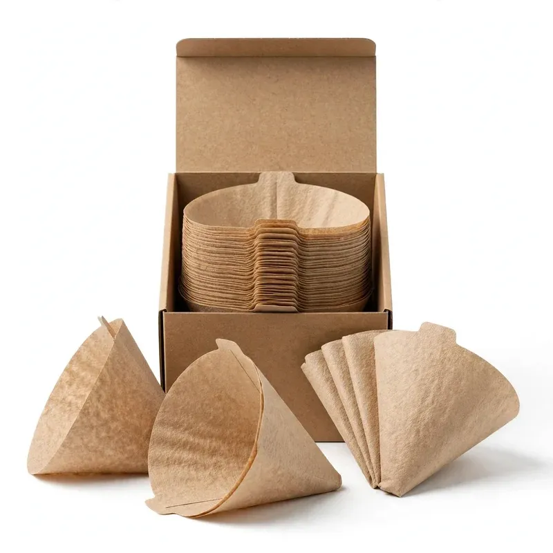 Hario V60 Paper Coffee Filters, Size 02, Natural, 100 Count, product photo on a white background