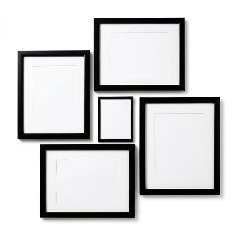 upsimples 8x10 Picture Frames, Set of 5, Black, product photo on a white background