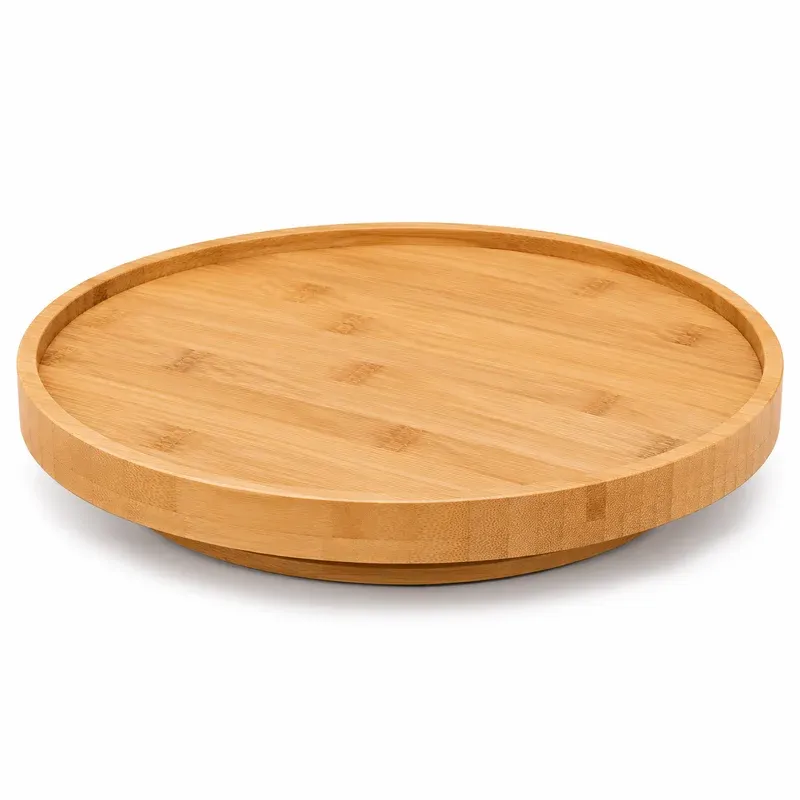 10 Inch Bamboo Lazy Susan Turntable, Non-Skid, product photo on a white background